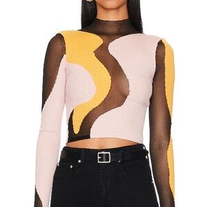 Camila Coehlo Mesh Colorblock Raina Top